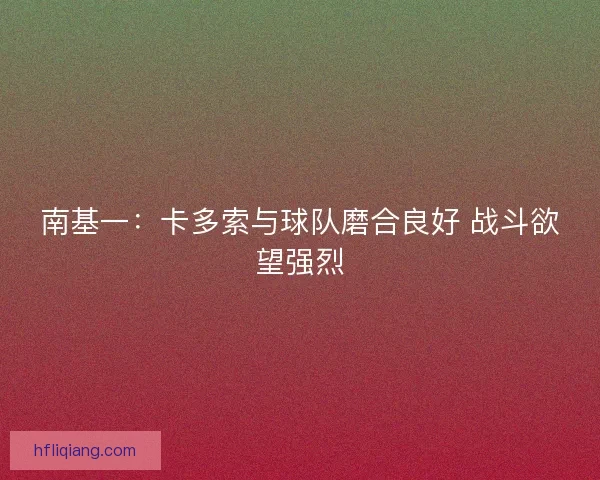 南基一：卡多索与球队磨合良好 战斗欲望强烈